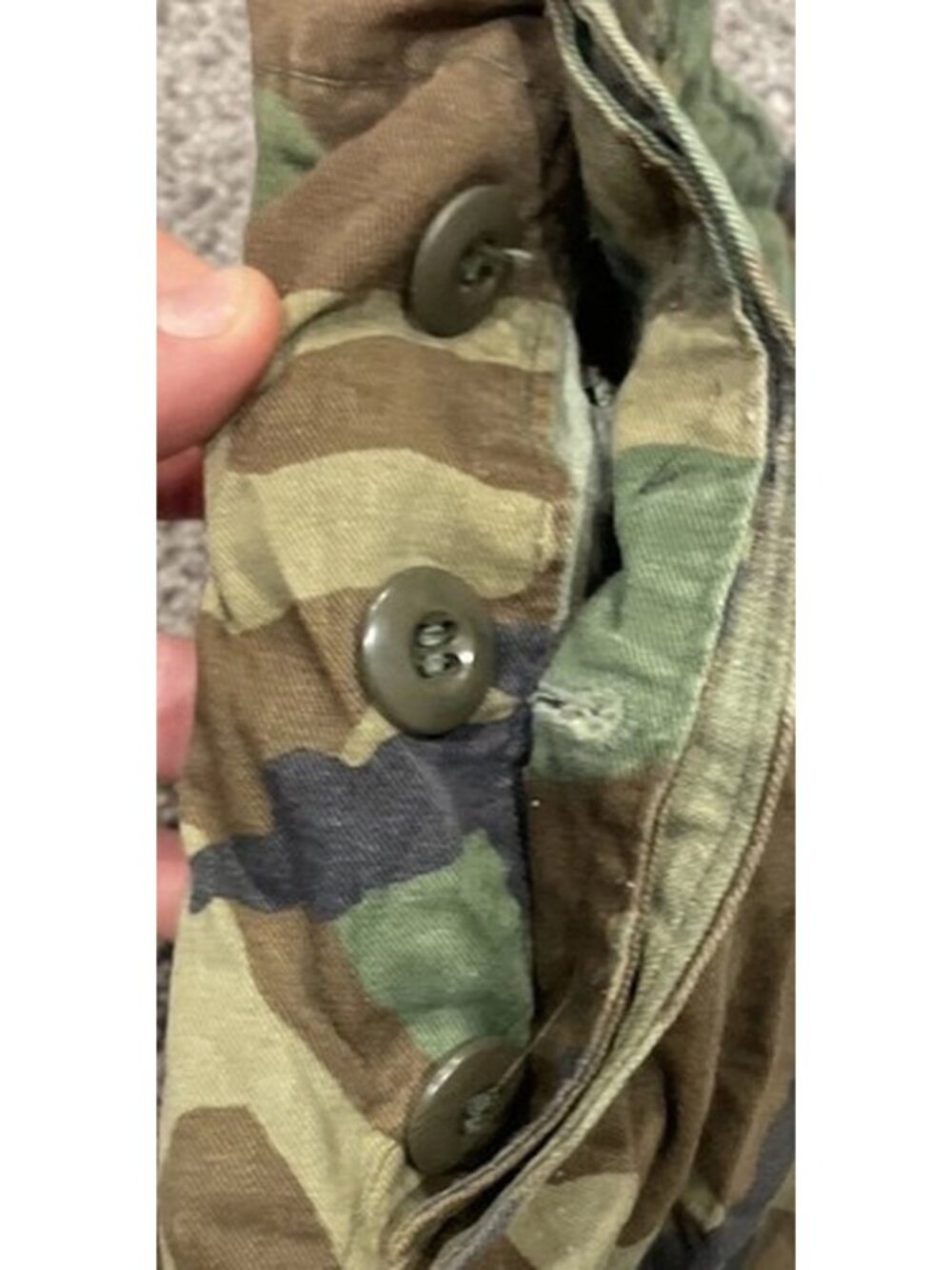 Vintage US Military Pants Mens Small Regular Woodland Camo Cargo Combat Buttons - Picture 5 of 5